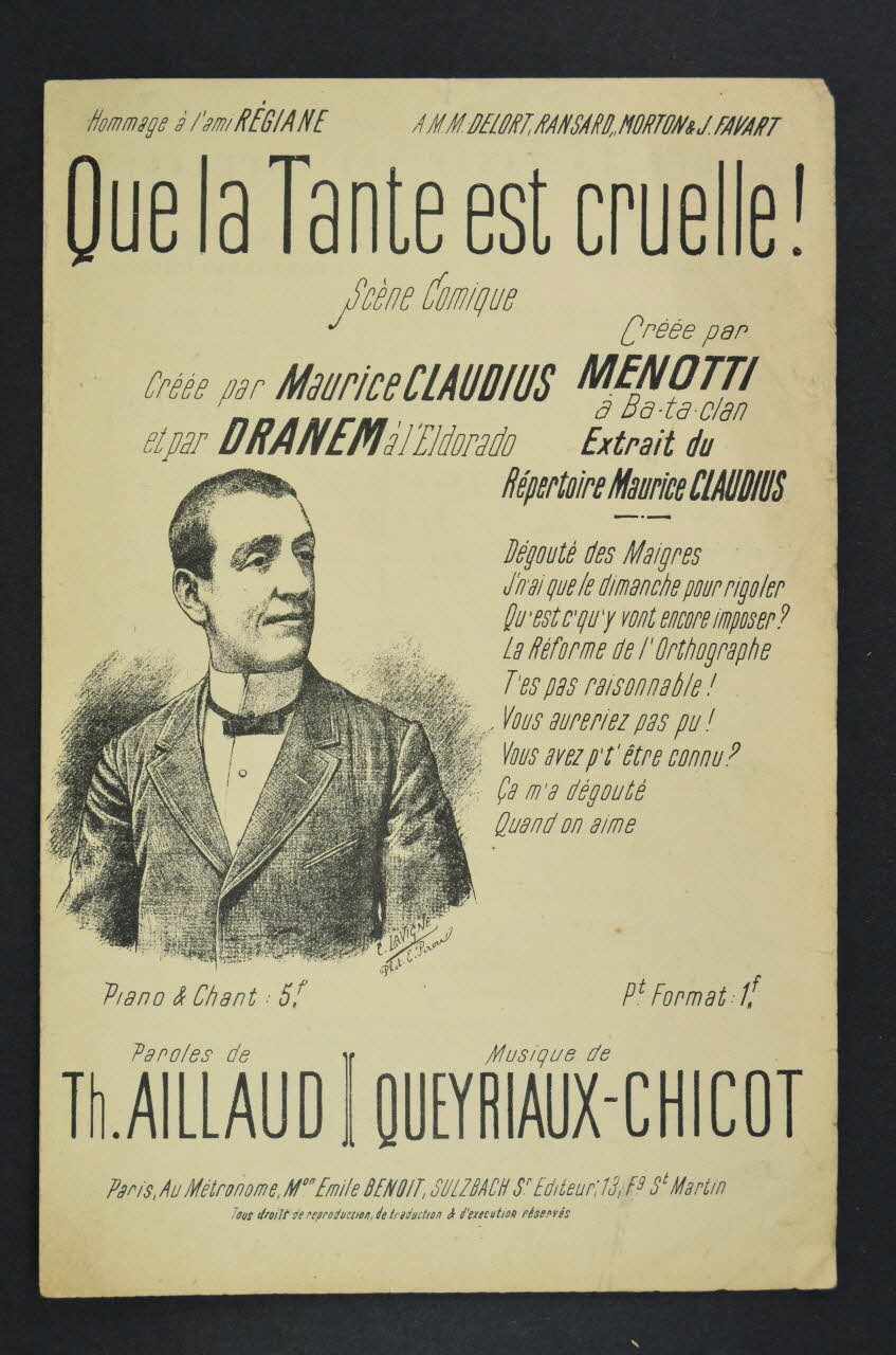 chanson petit format 1966.121.29 Photo Mucem