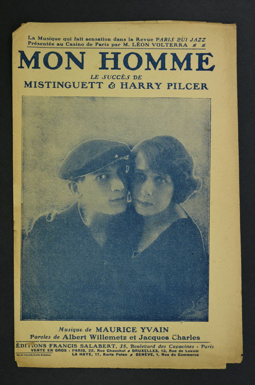 Jacques Charles ; Maurice Yvain ; Albert Willemetz ; Mistinguett ; Harry Pilcer ; Francis F. Salabert chanson petit format 1920 1966.121.30 Photo Mucem