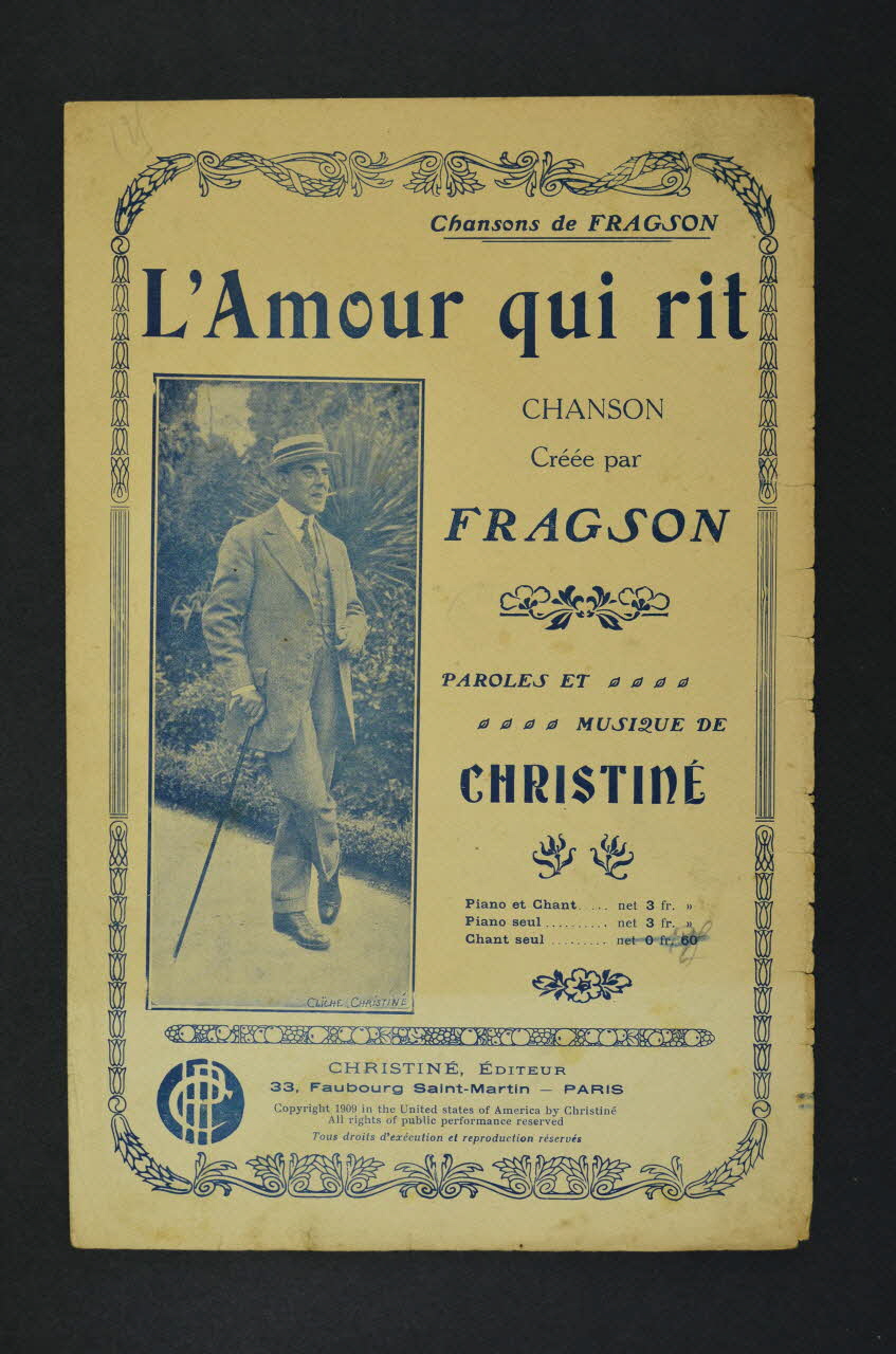 Henri Christiné ; Harry Fragson chanson petit format 1909 1966.121.36 Photo Mucem