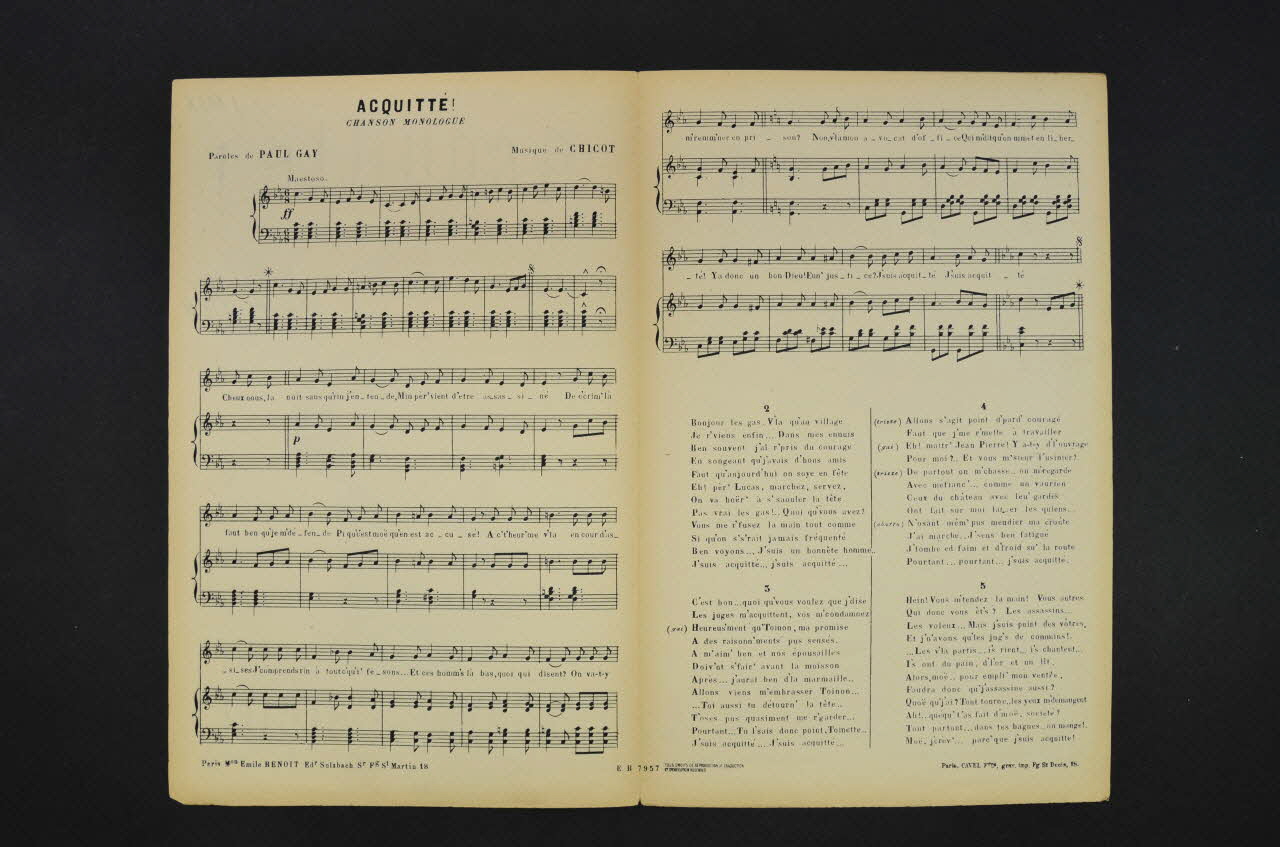 chanson petit format 1966.121.42 Photo Mucem
