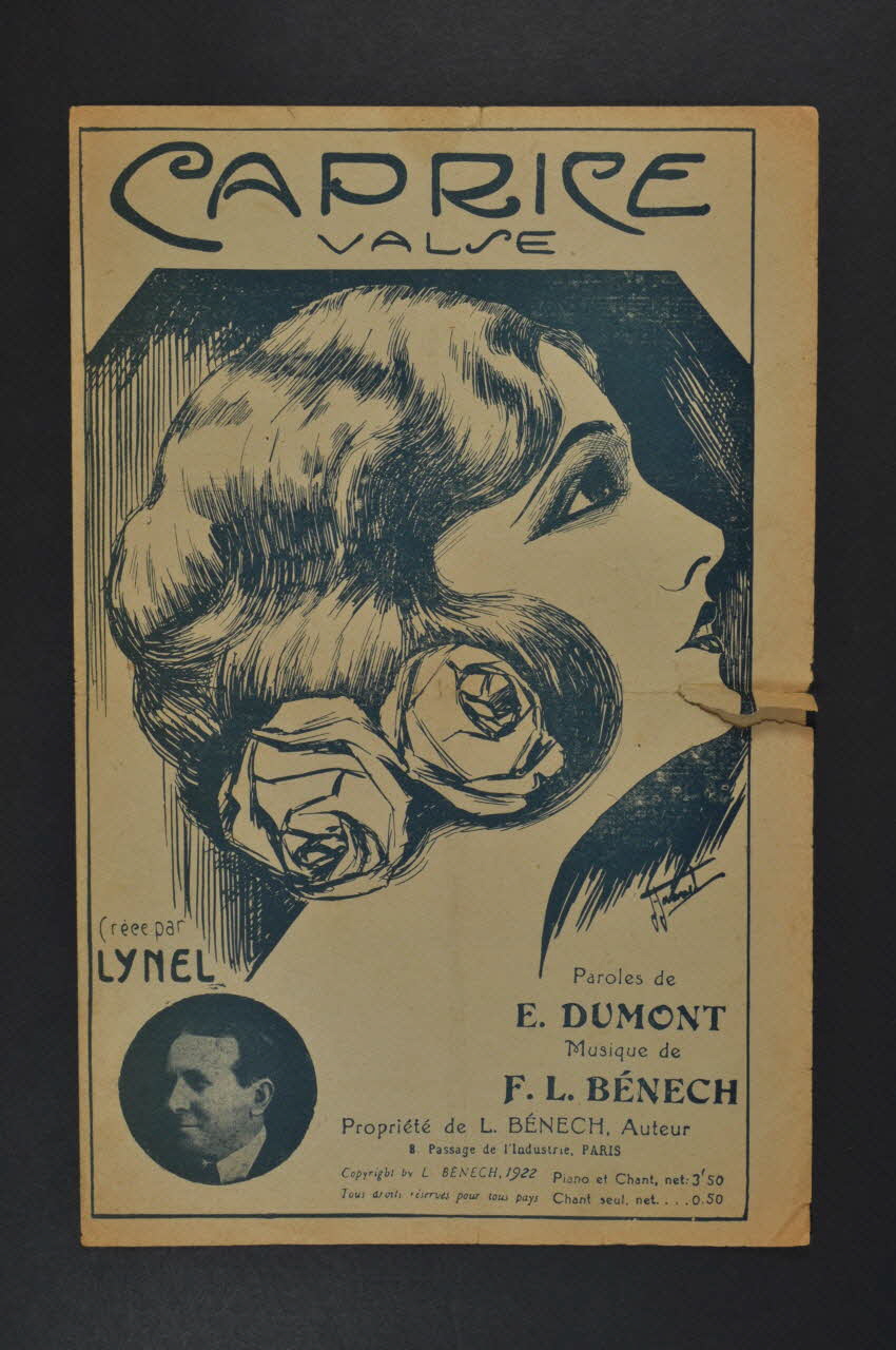 Ferdinand Louis Bénech ; Ernest Dumont ; Louis Lynel chanson petit format 1922 1965.136.42 Photo Mucem