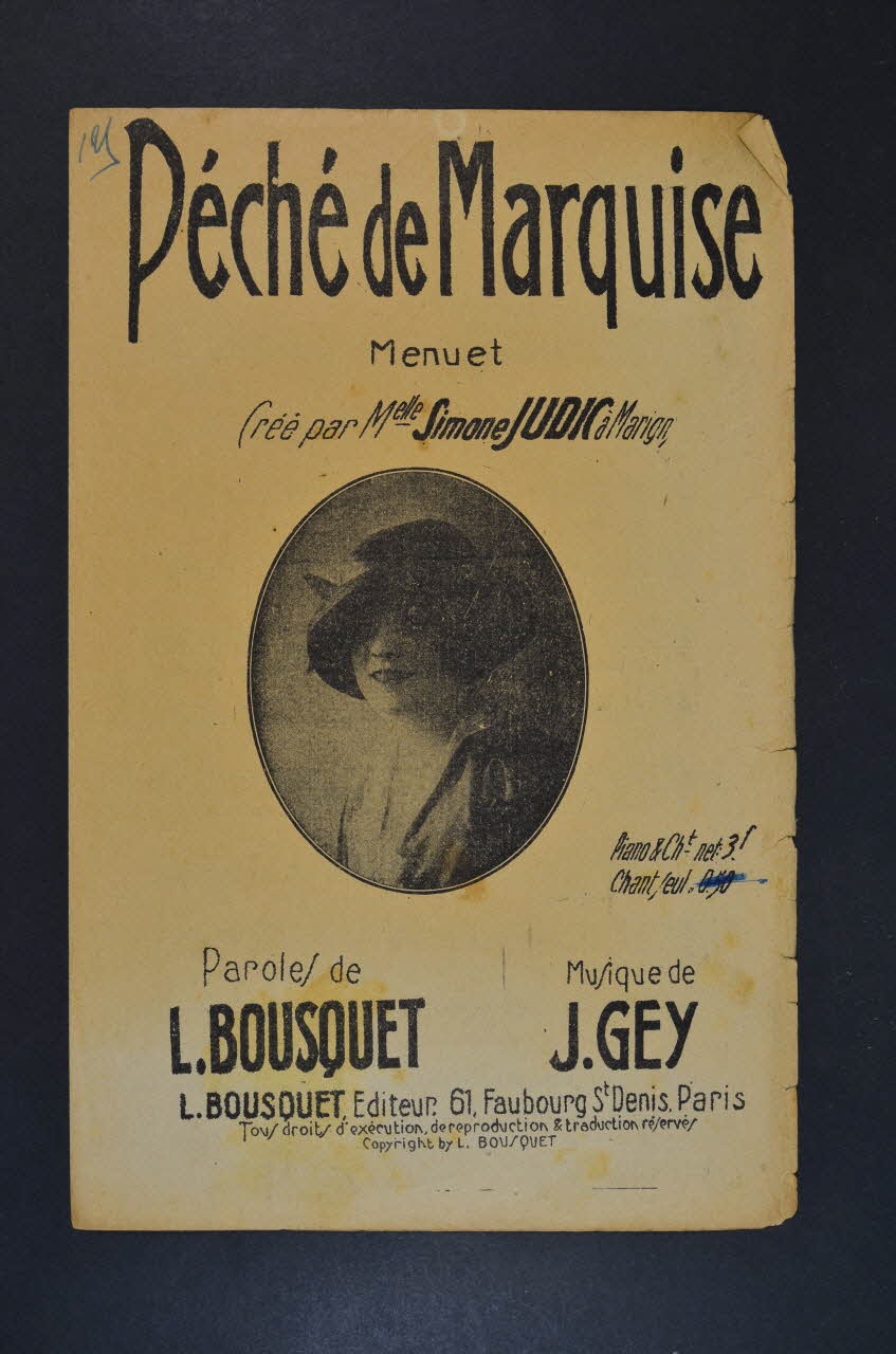 chanson petit format 1966.121.6 Photo Mucem