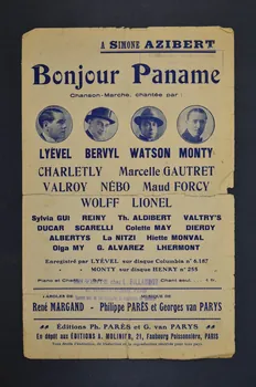 Georges Van Parys ; Philippe Parès ; R. Margand ; Lyével ; Watson ; Monty chanson petit format 1925 1965.136.58  Photo Mucem