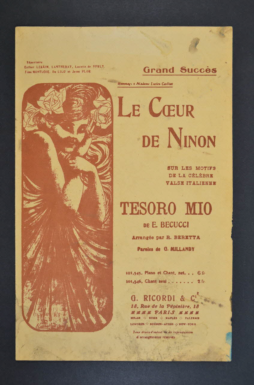 E. Becucci ; Georges Millandy ; R. Beretta chanson petit format 1929 1965.136.64 Photo Mucem