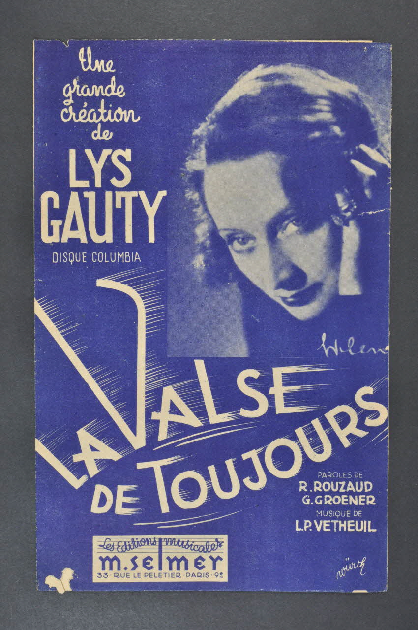 Gaston Groener ; René Rouzaud ; L.-P Vetheuil ; Selmer; chanson petit format 1943 1965.136.73 Photo Mucem