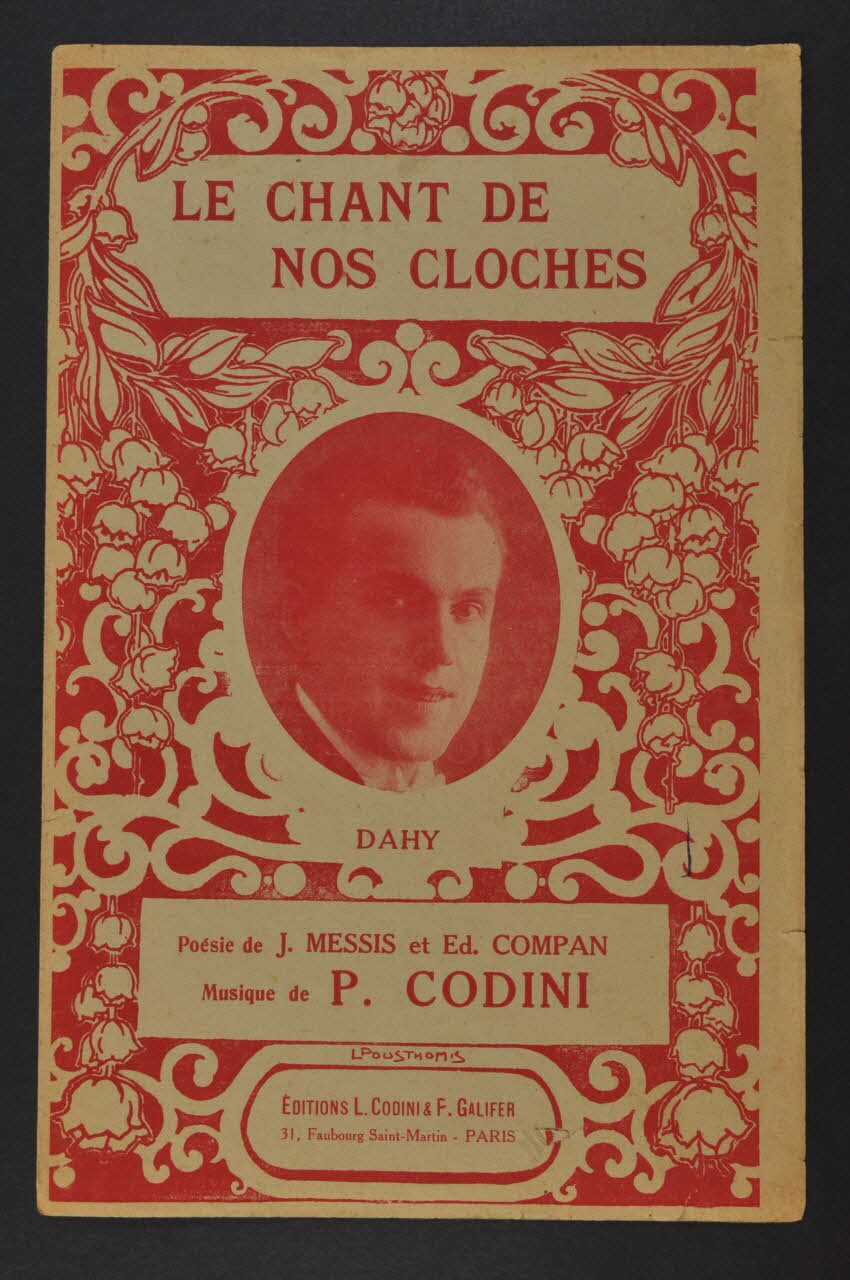 Ed. Compan ; Jacques Messis ; Pierre Codini ; L. Codini ; F. Galifer chanson petit format 1913 1965.136.8 Photo Mucem