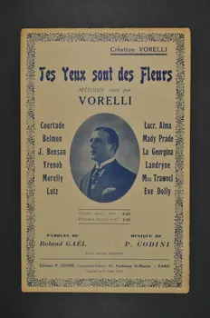 Pierre Codini ; Roland GaëL ; Georges Vorelli chanson petit format 1922 1965.136.81 Photo Mucem