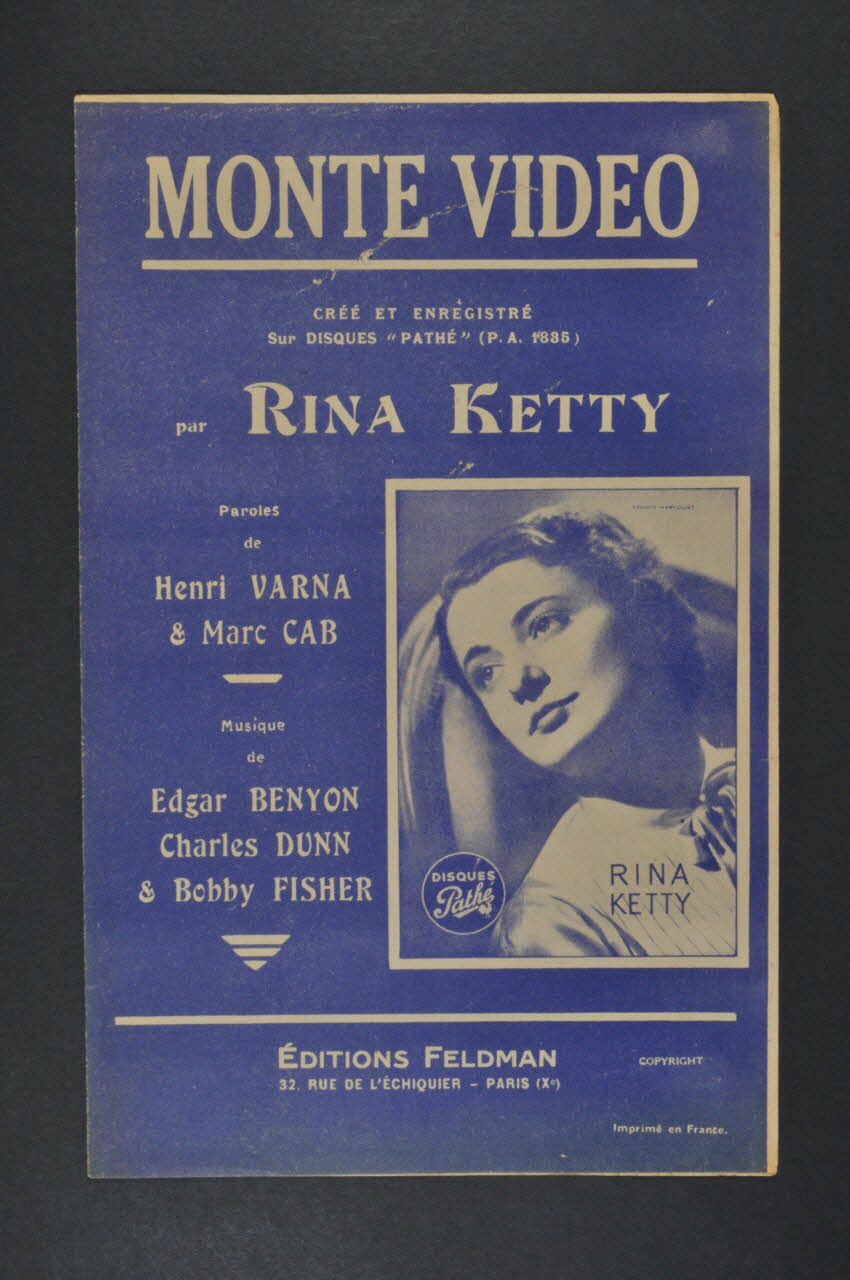 Marc Cab ; Henri Varna ; Bobby Fischer ; Edgar Benyon ; Charles Dunn ; Rina Ketty ; Feldman chanson petit format 1939 1965.136.99 Photo Mucem