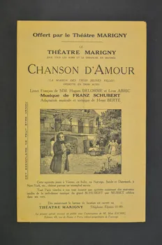 Henri Berté ; Franz Schubert ; Hugues Delorme ; Léon Abric ; Éditions Max Eschig chanson petit format 1916 1966.121.90 Photo Mucem
