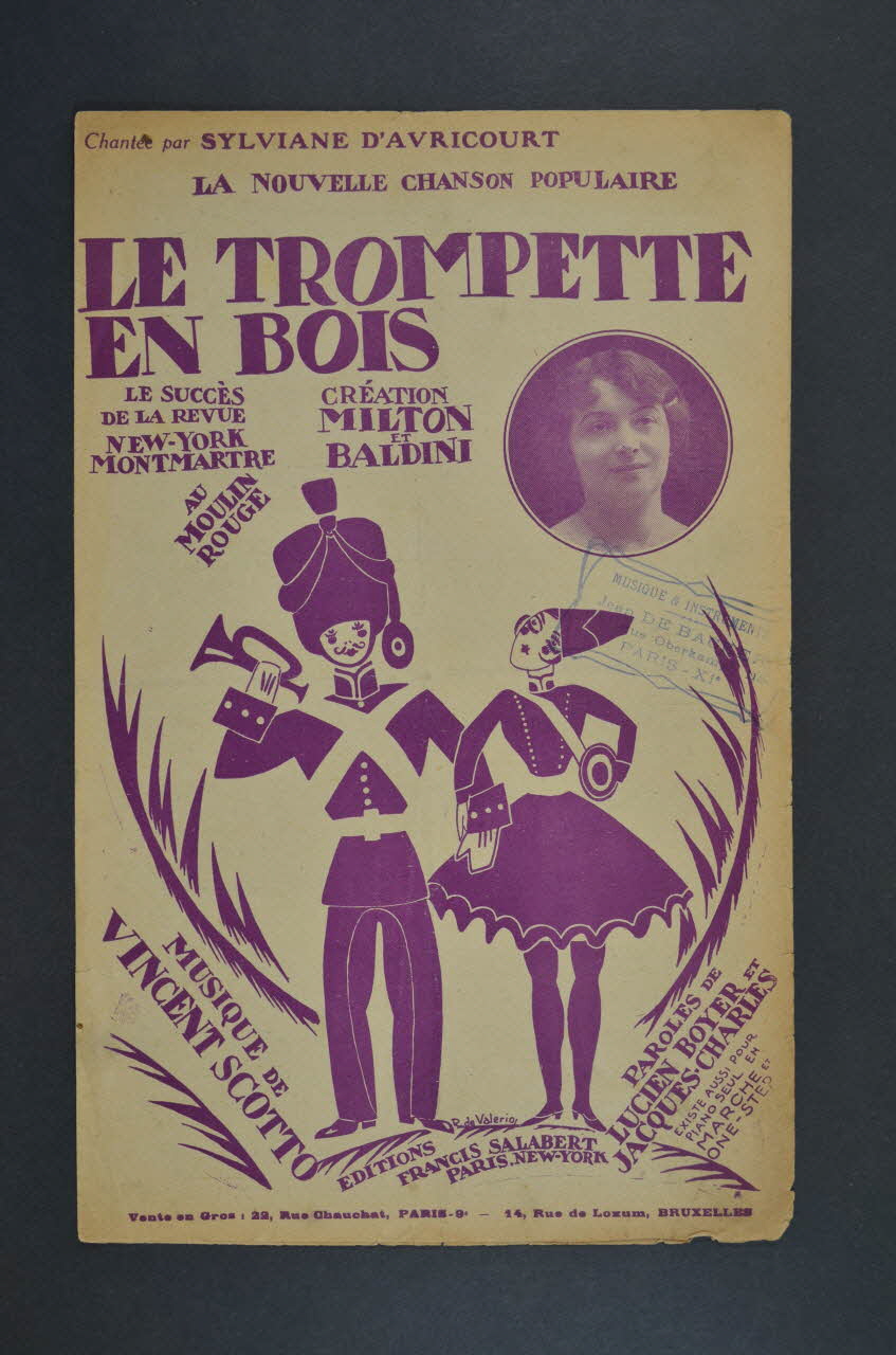 Lucien Boyer ; Vincent Scotto ; Jacques Charles ; Georges Milton ; Baldini ; Francis F. Salabert chanson petit format 1924 1965.137.21 Photo Mucem
