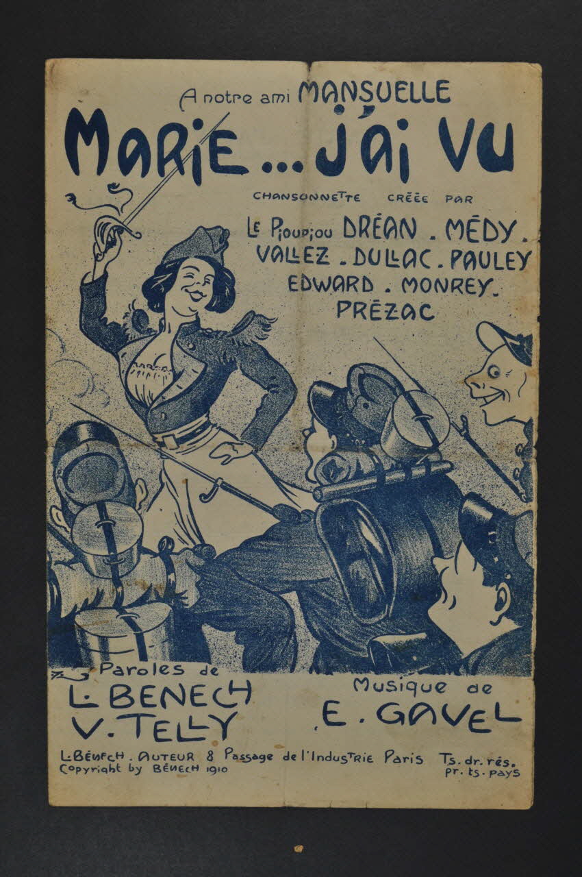 Ferdinand Louis Bénech ; Vincent Telly ; Eugène Gavel ; Dréan chanson petit format 1910 1965.137.22 Photo Mucem