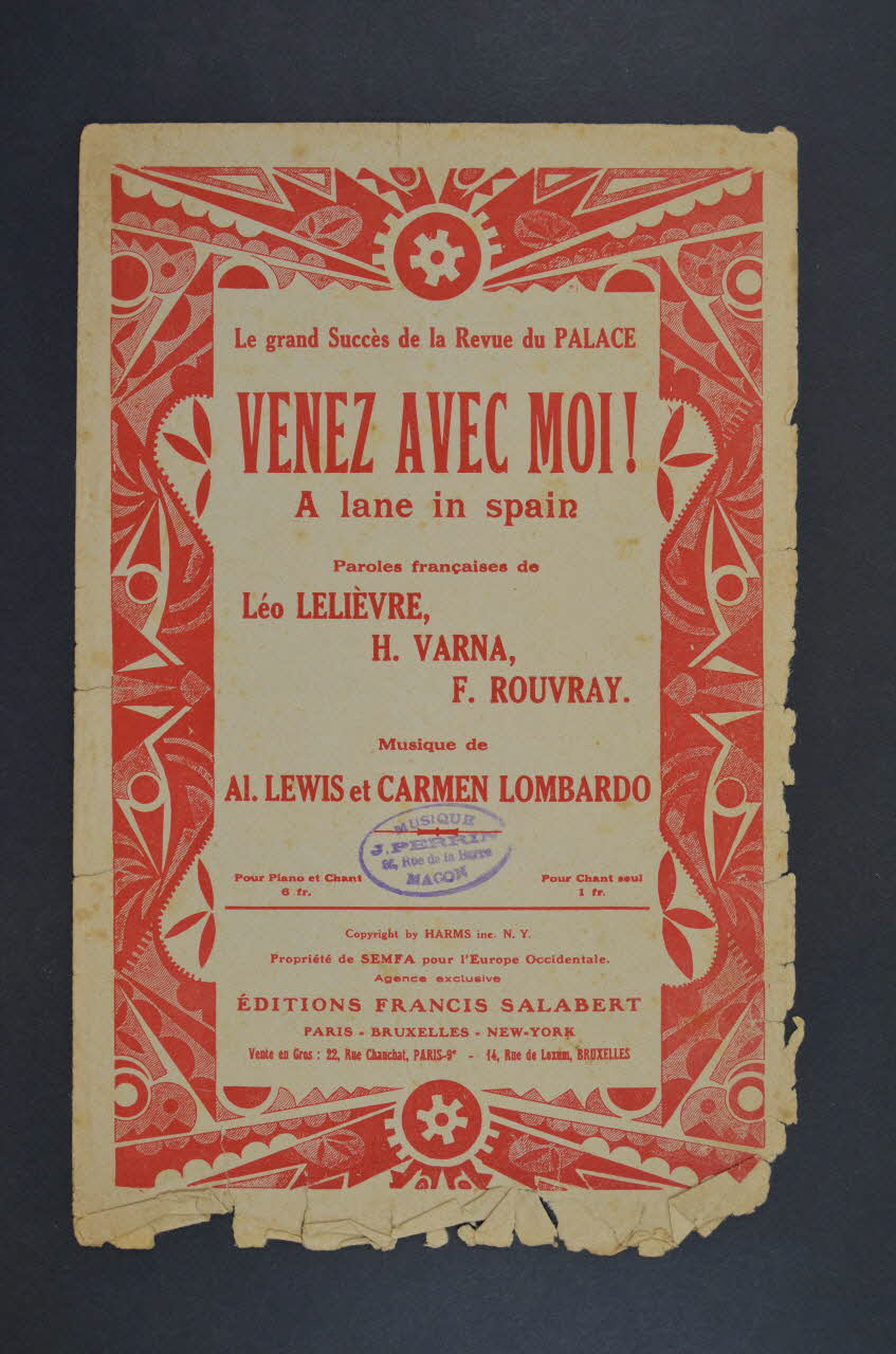 chanson petit format 1966.122.20 Photo Mucem