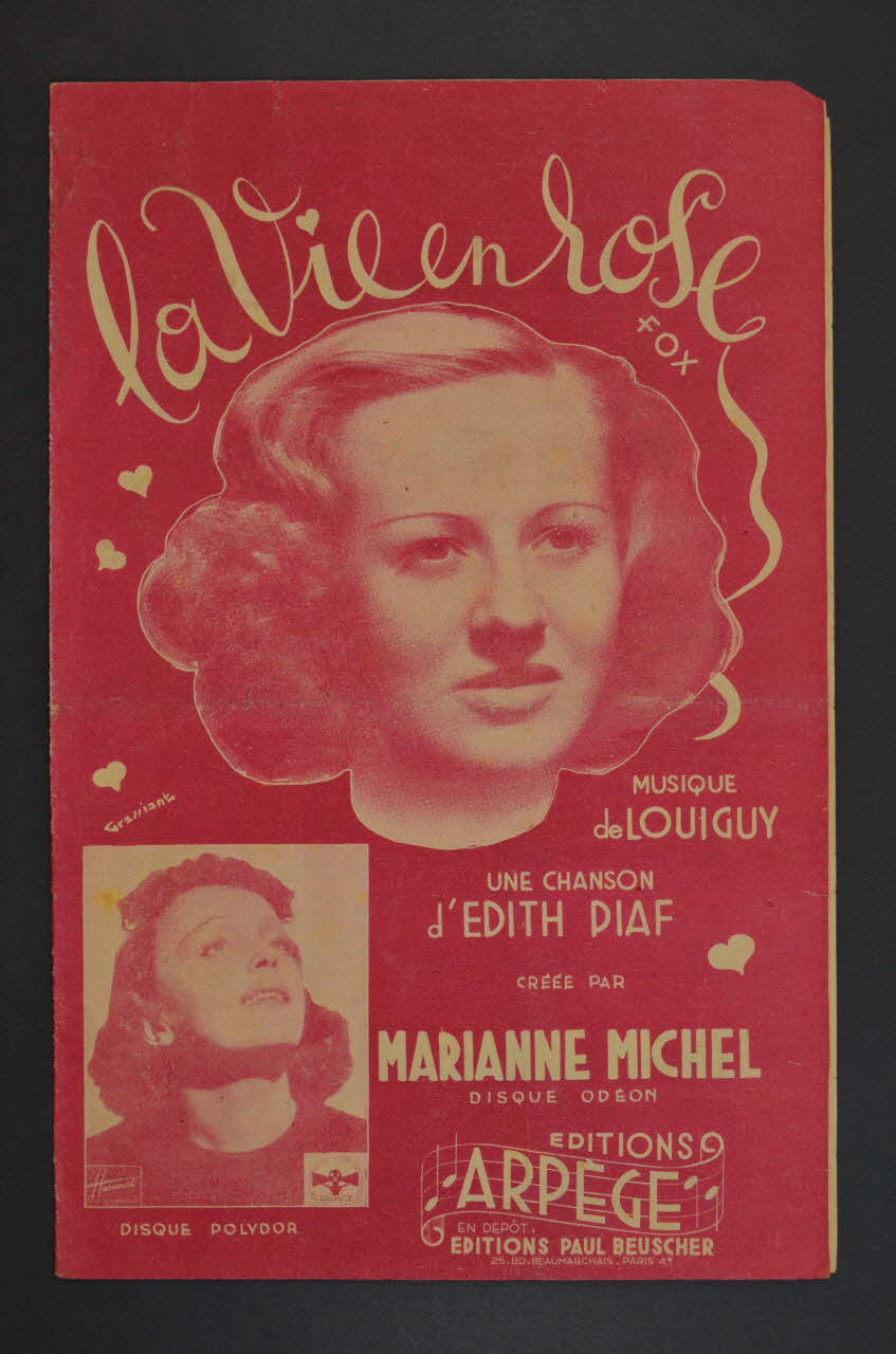 Henri Contet ; Louiguy ; Edith Piaf ; Marianne Michel ; Paul Beuscher chanson petit format Île-de-France, France 1946 1966.122.29 Photo Mucem