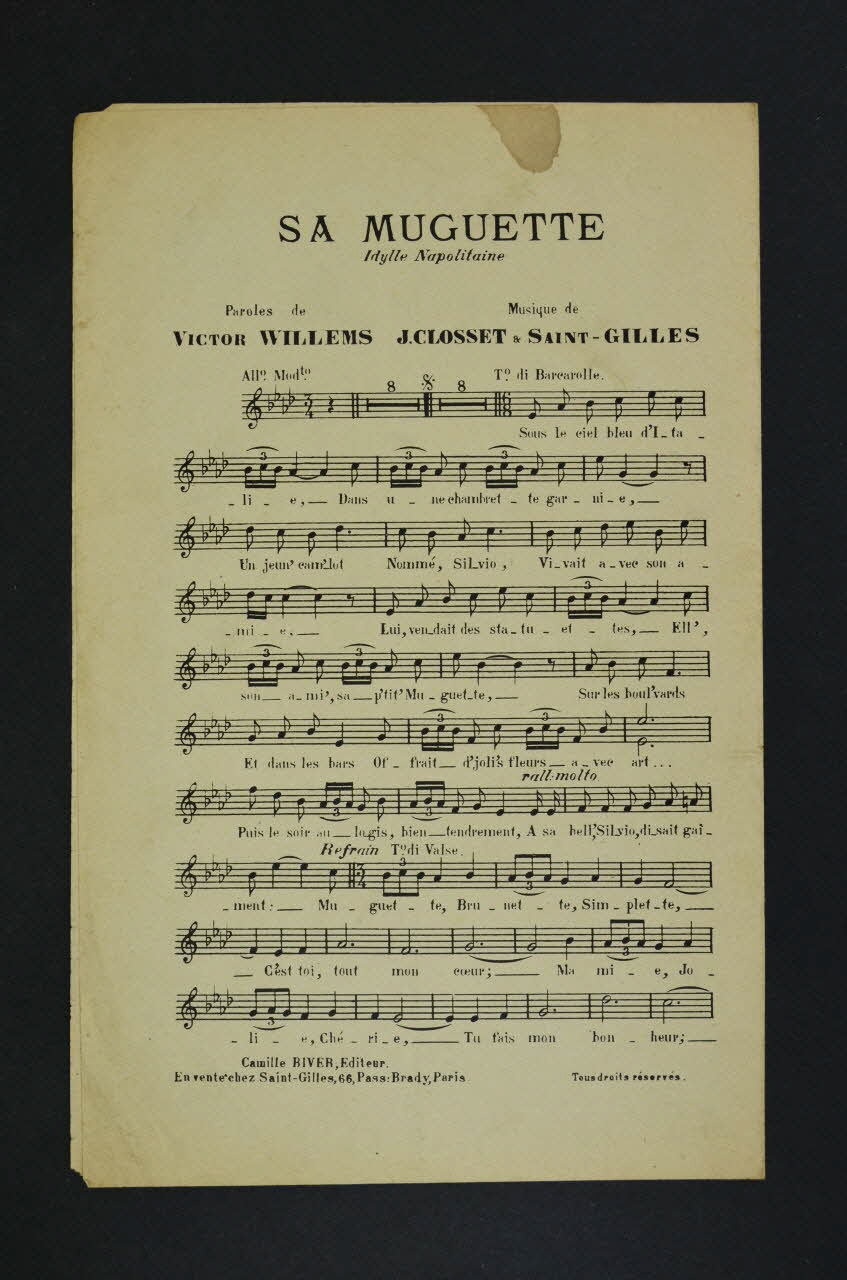 chanson petit format 1965.138.103 Photo Mucem