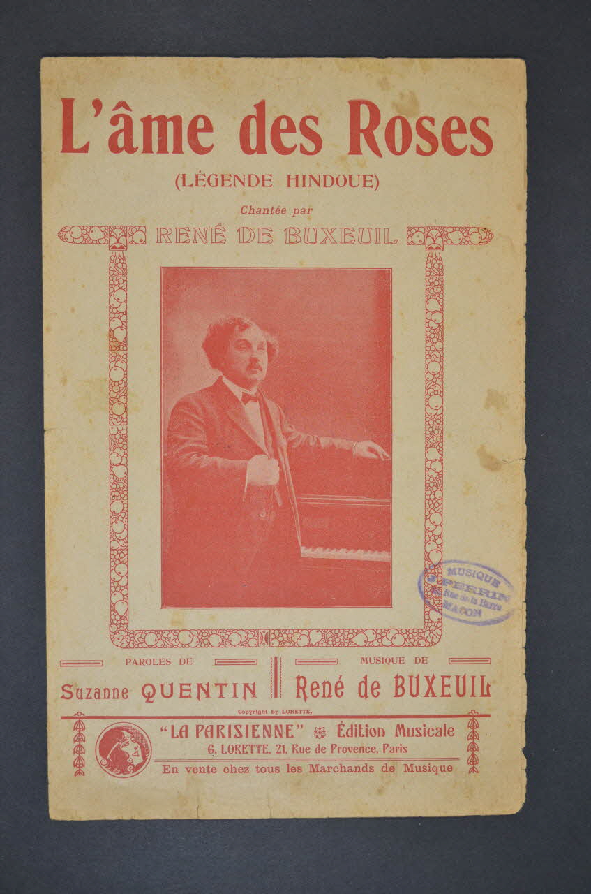 Suzanne Quentin ; René De Buxeuil ; La Parisienne, Edition Musicale; chanson petit format Île-de-France, France 1924 1966.122.40 Photo Mucem