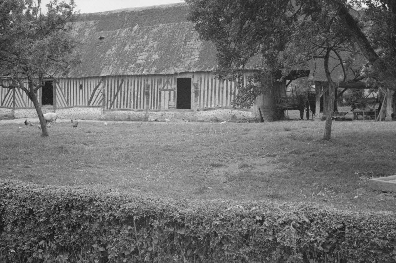 Heinz Lehmann photographie Ferme de Courcelles près de Fontaine-l'Abbé. Grange couverte de bruyère Haute-Normandie, France 1936/6/28 Ph.1936.680 Photo