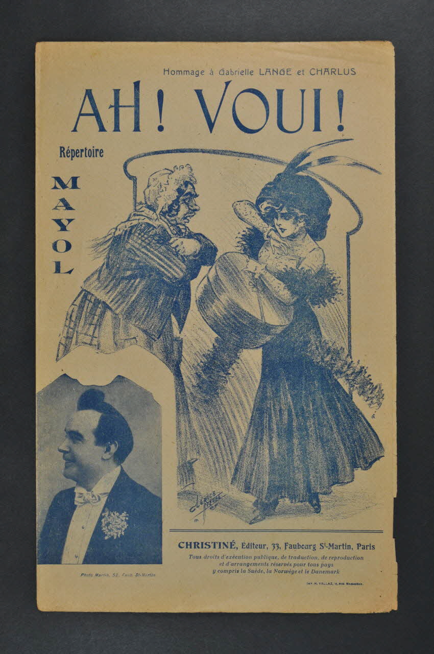 Paul Marinier ; Henri Christiné ; Félix Mayol chanson petit format Île-de-France, France 1909 1966.123.11 Photo Mucem