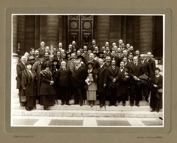 J David ; E. Vallois photographie Les participants au Congrès d'histoire des religions Ile-de-France, France 1910 Ms57.98 Photo