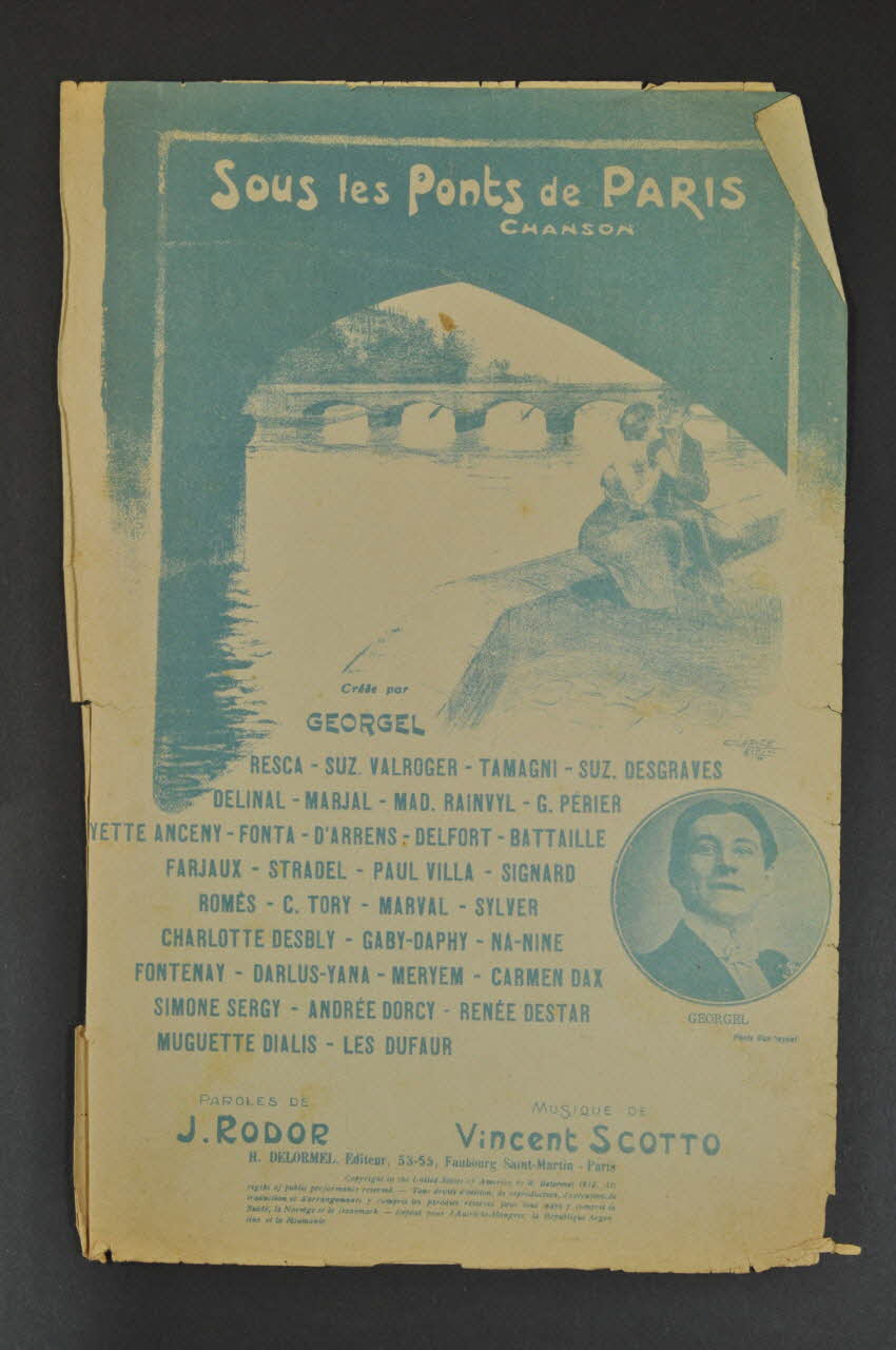 Jean Rodor ; Vincent Scotto ; Georgel ; H. Delormel chanson petit format Île-de-France, France 1913 1966.123.17 Photo Mucem