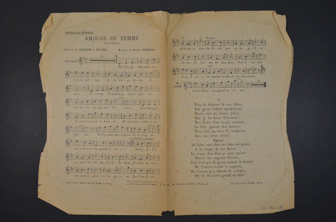 chanson petit format 1965.138.133  Photo Mucem