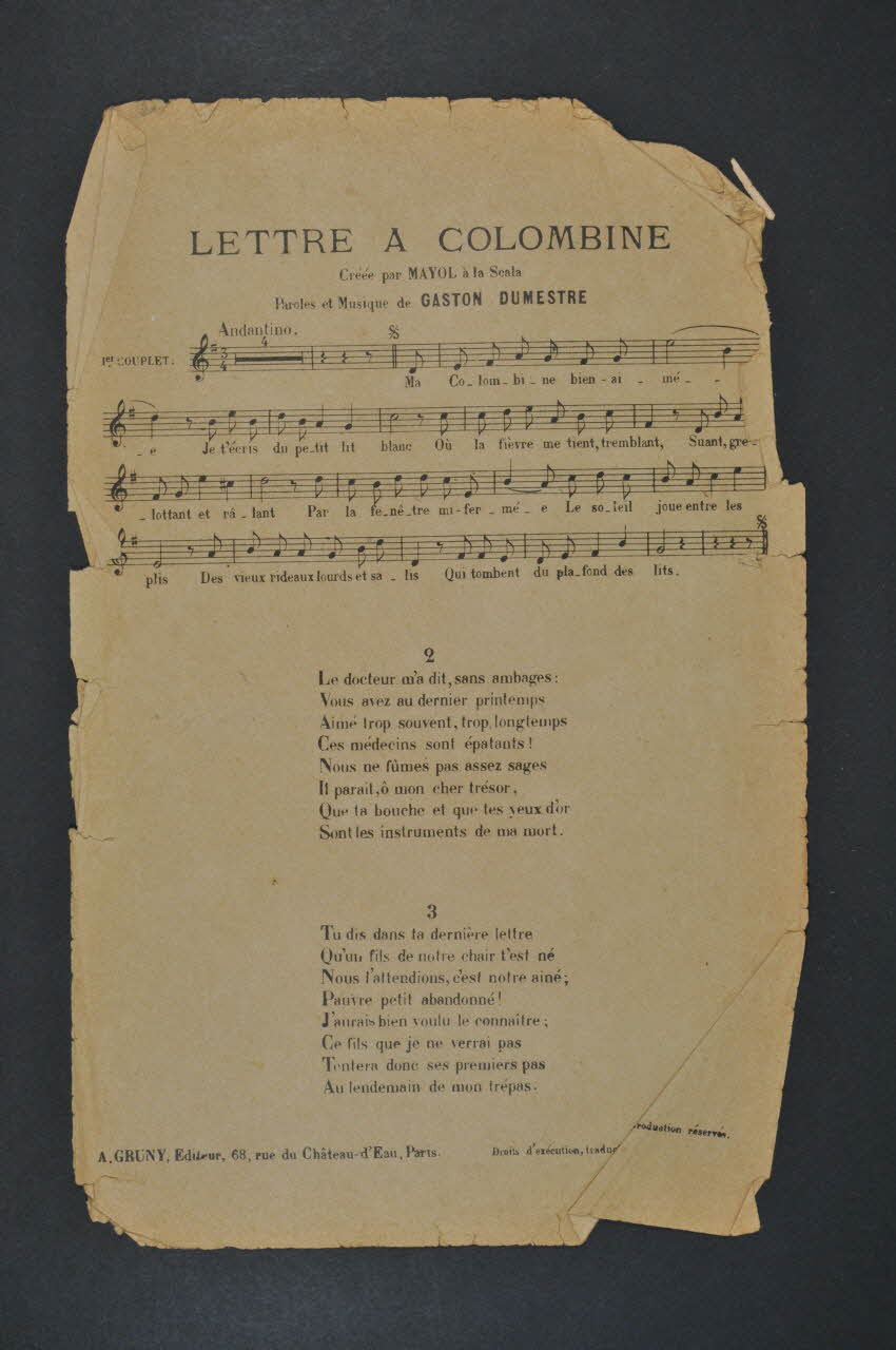 chanson petit format 1965.138.141 Photo Mucem