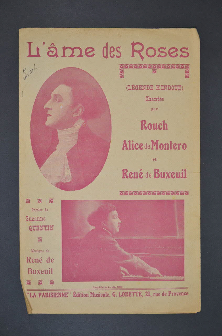 Suzanne Quentin ; René De Buxeuil ; Rouch ; Alice De Montero ; La Parisienne, Edition Musicale; ; G. Lorette chanson petit format Île-de-France, France 1924 1966.123.33 Photo Mucem