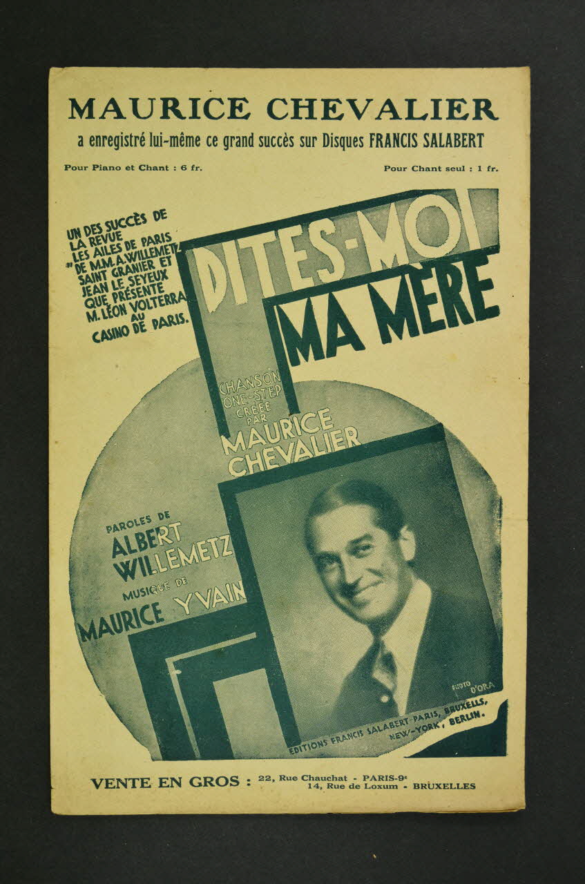 Albert Willemetz ; Maurice Yvain ; Maurice Chevalier ; Francis F. Salabert chanson petit format Île-de-France, France 1927 1966.123.60 Photo Mucem