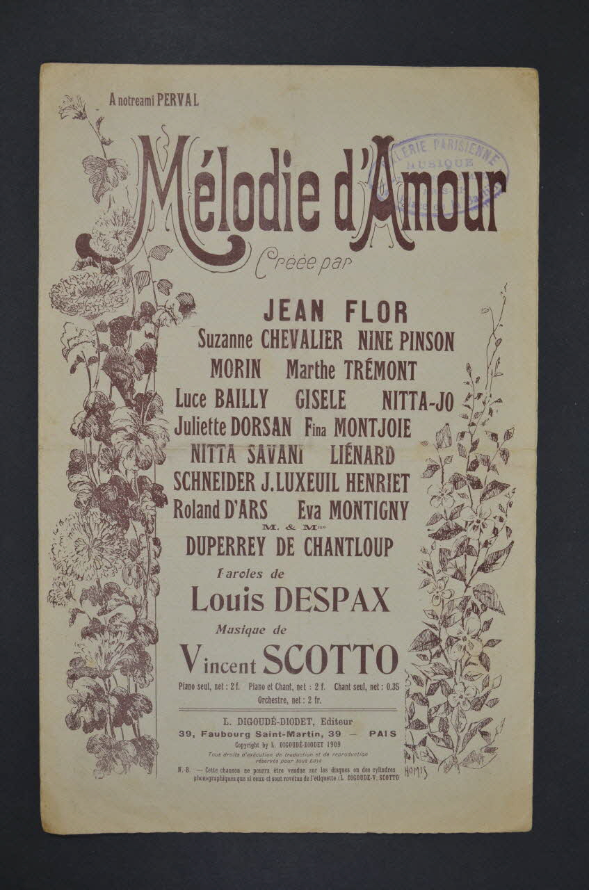 chanson petit format 1965.138.21 Photo Mucem