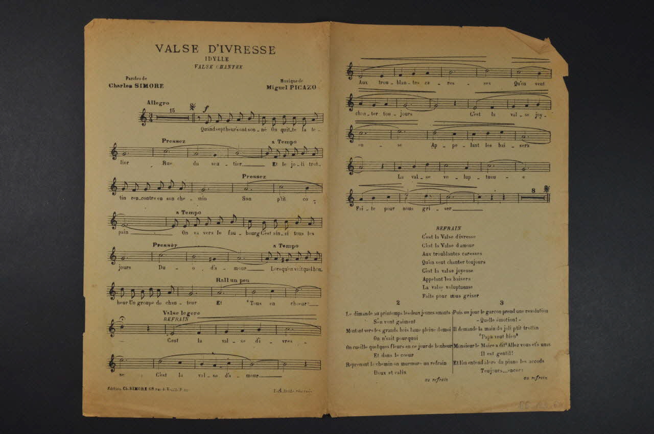 chanson petit format 1966.123.64 Photo Mucem