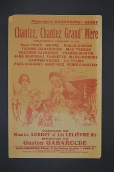 Maurice Aubret ; Gaston Gabaroche ; Léo Fils Lelièvre chanson petit format Île-de-France, France 1926 1966.123.67  Photo Mucem