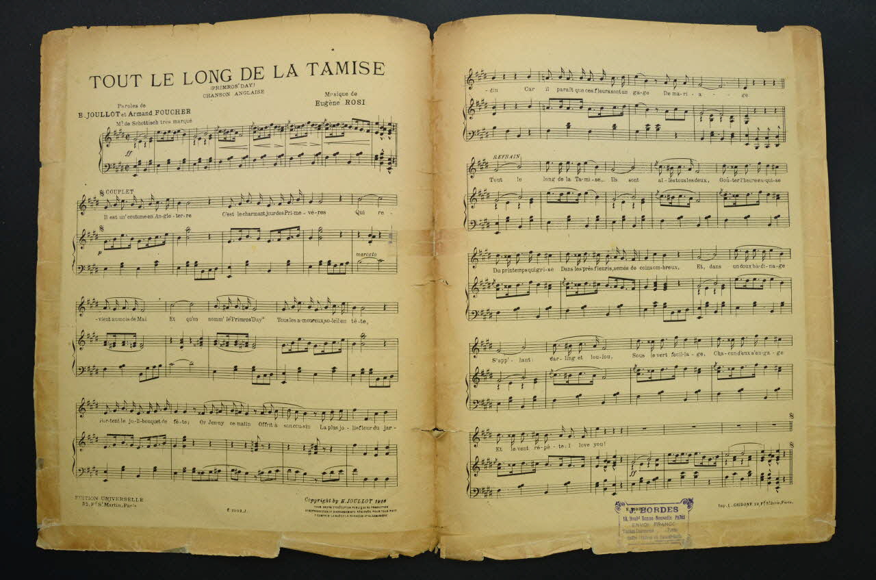 Eugène Joullot ; Eugène Rosi ; Armand Foucher ; Edition Universelle; chanson petit format Île-de-France, France 1916 1966.123.86 Photo Mucem