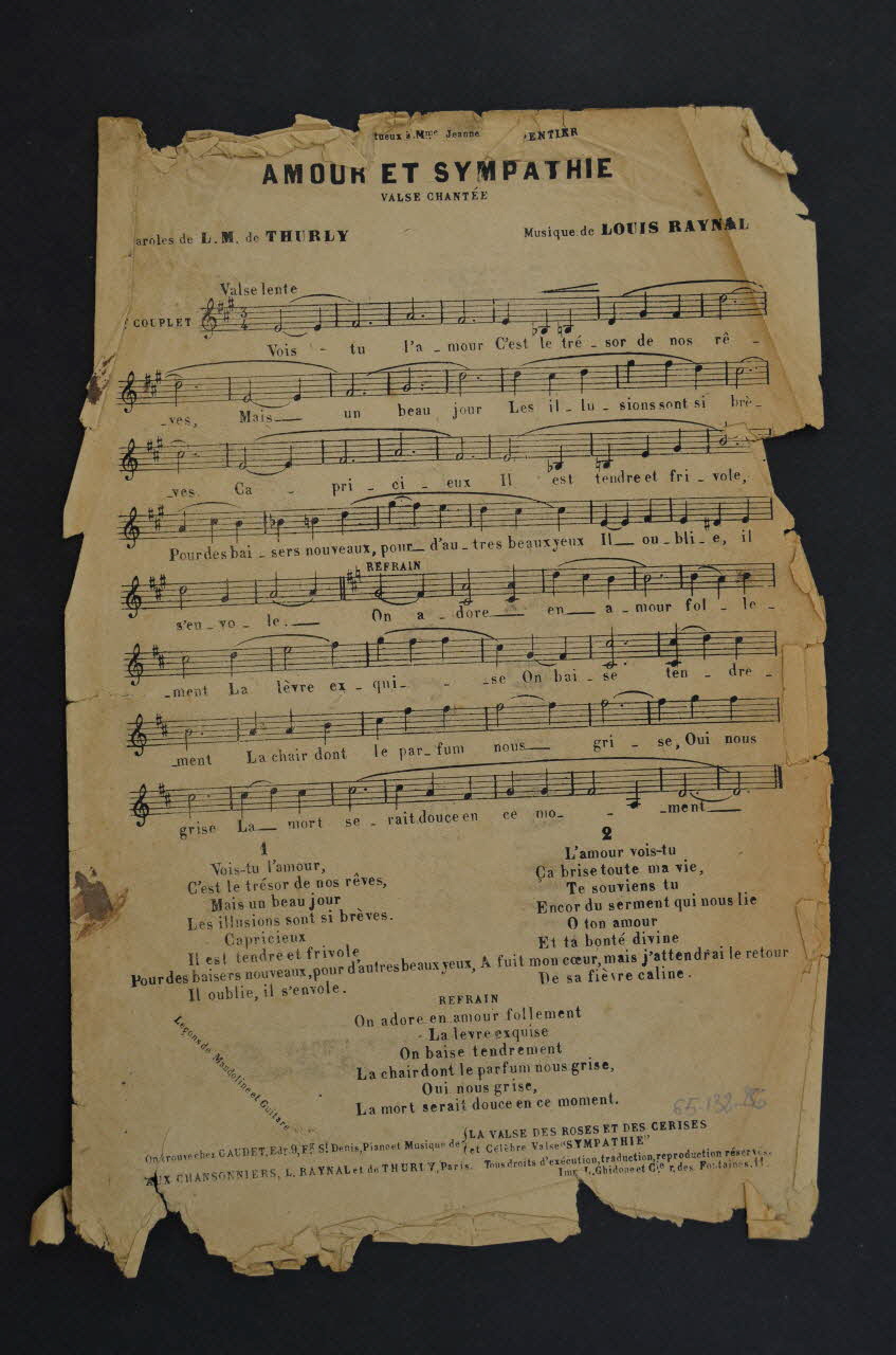 chanson petit format 1965.138.26 Photo Mucem