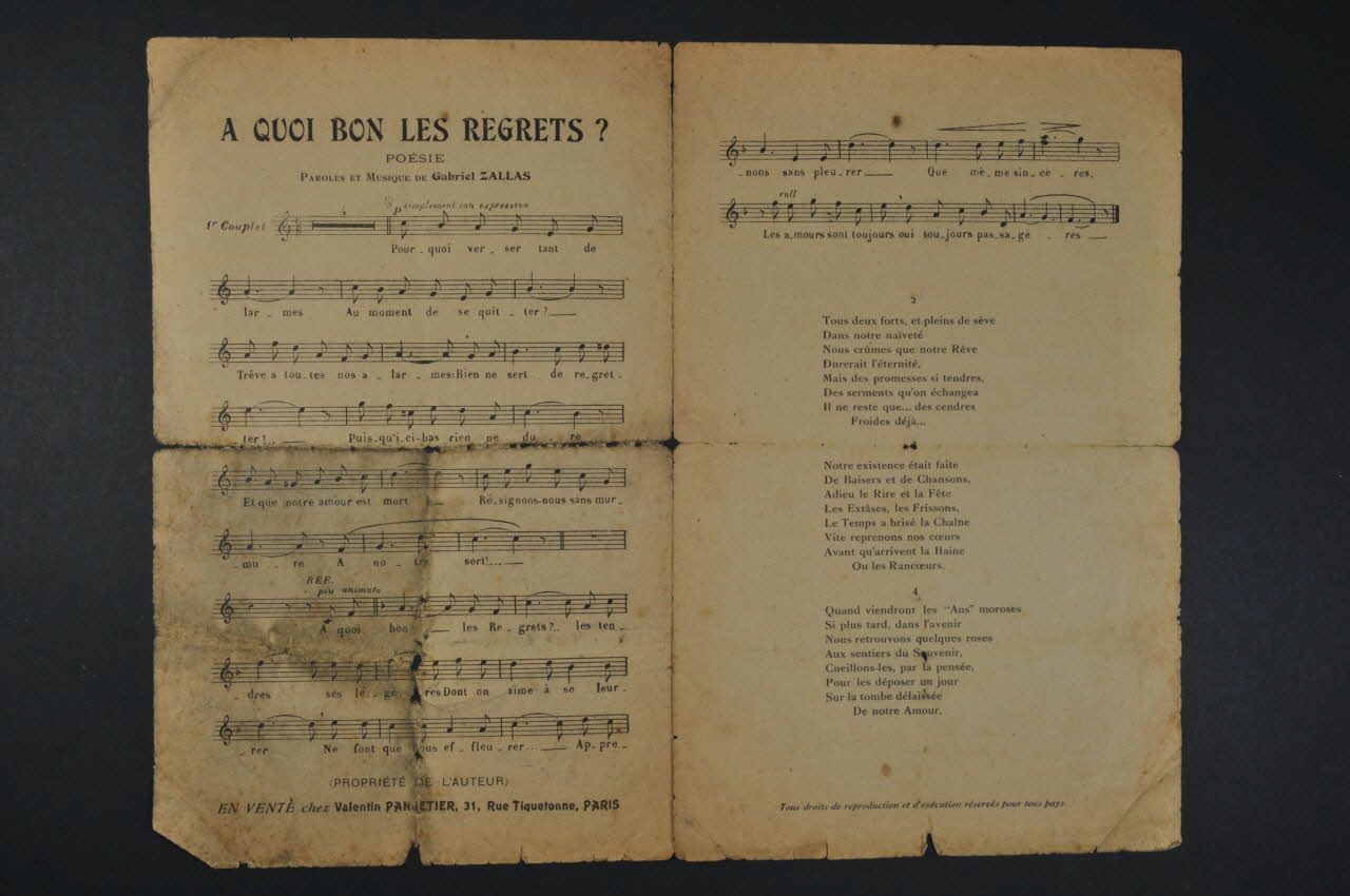 chanson petit format 1965.138.35 Photo Mucem