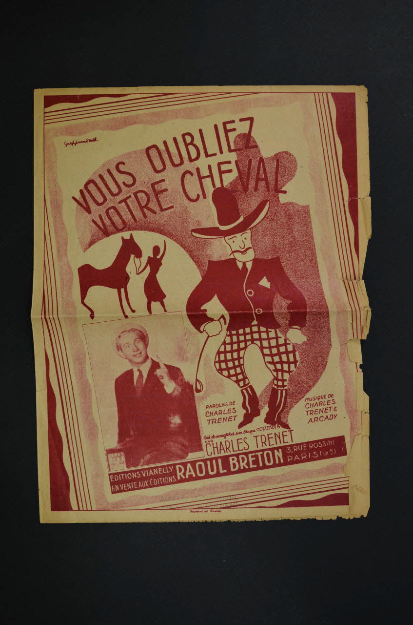 Arcady ; Charles Trénet ; Raoul Breton ; Vianelly; chanson petit format Île-de-France, France 1936 1966.124.17 Photo Mucem