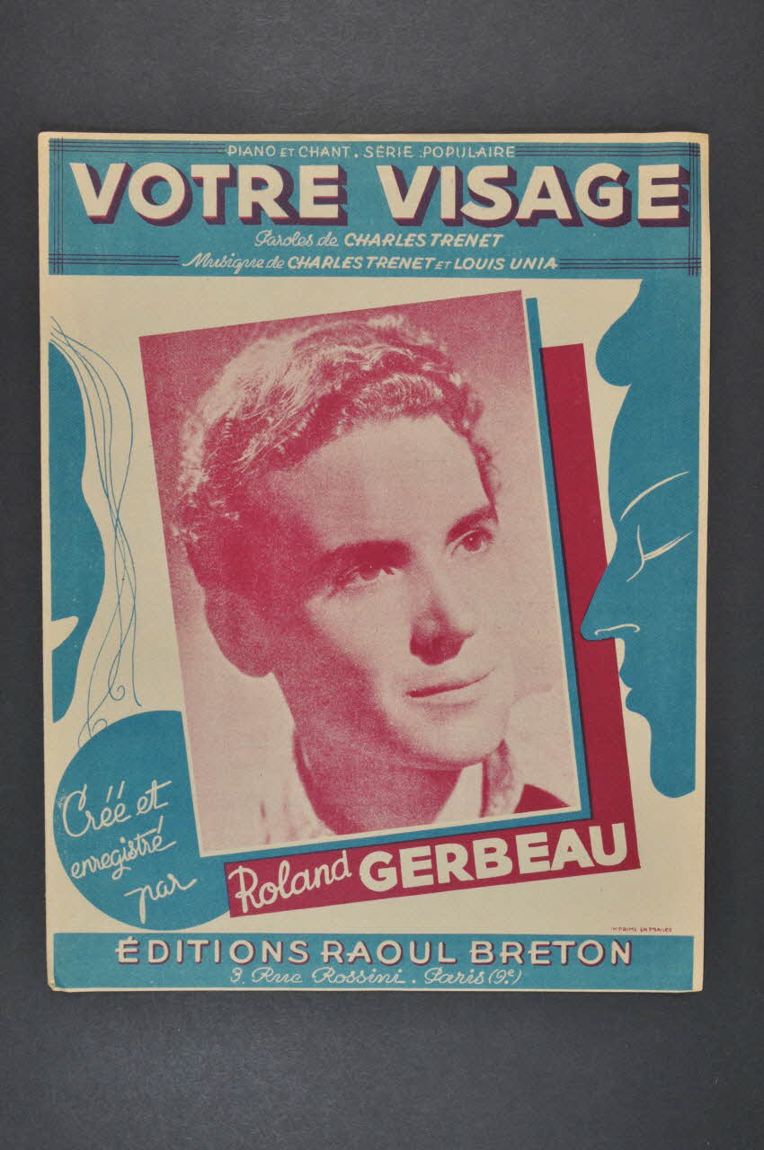 Louis Unia ; Charles Trénet ; Roland Gerbeau ; Raoul Breton chanson petit format Île-de-France, France 1947 1966.124.3 Photo Mucem