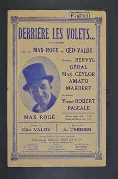 Géo Valdy ; A. Terrier ; Max-Rogé ; Raoul Breton chanson petit format Île-de-France, France 1924 1966.125.101 Photo Mucem