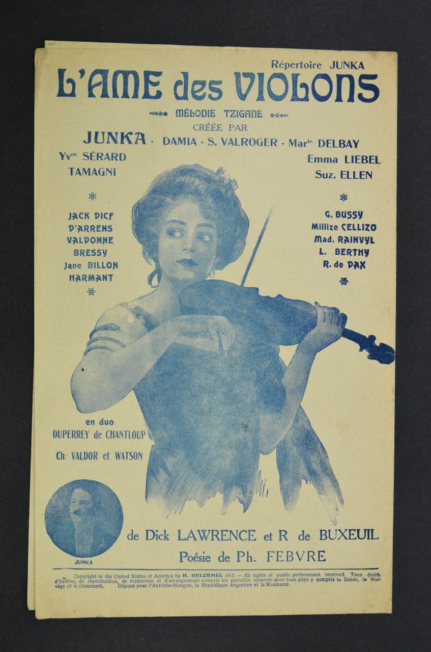 Dick Lawrence ; Ph Febvre ; René De Buxeuil ; Léonce Junka ; H. Delormel chanson petit format Île-de-France, France 1913 1965.138.60 Photo Mucem