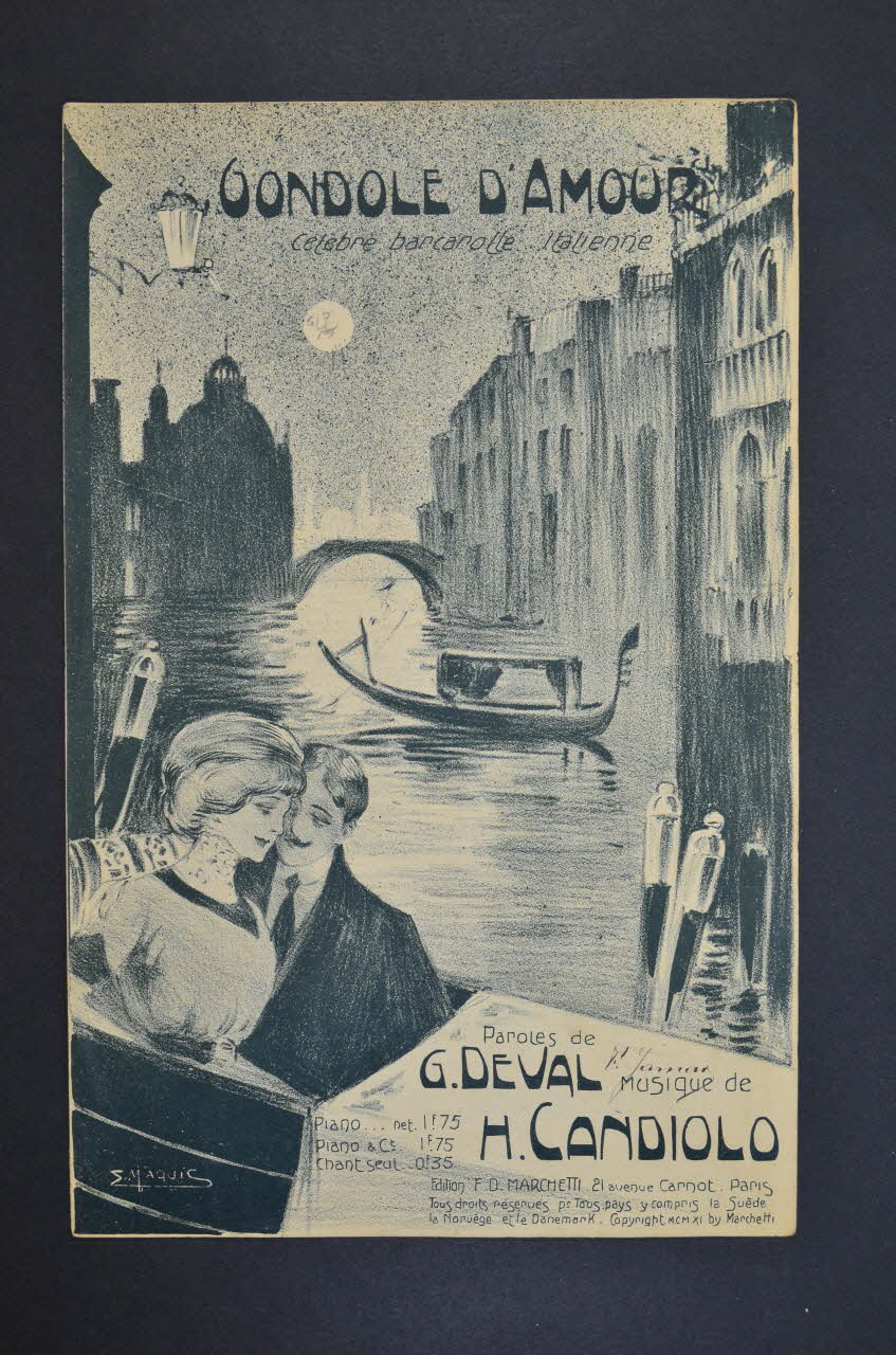 Gaston Deval ; H. Candolio ; Fermo Dante Marchetti chanson petit format Île-de-France, France 1911 1966.125.112 Photo Mucem