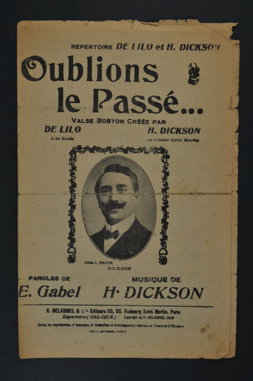 Henri Dickson ; Emile Gabel ; De Lilo ; Delormel Et Cie chanson petit format Île-de-France, France 1908 1965.138.64 Photo Mucem