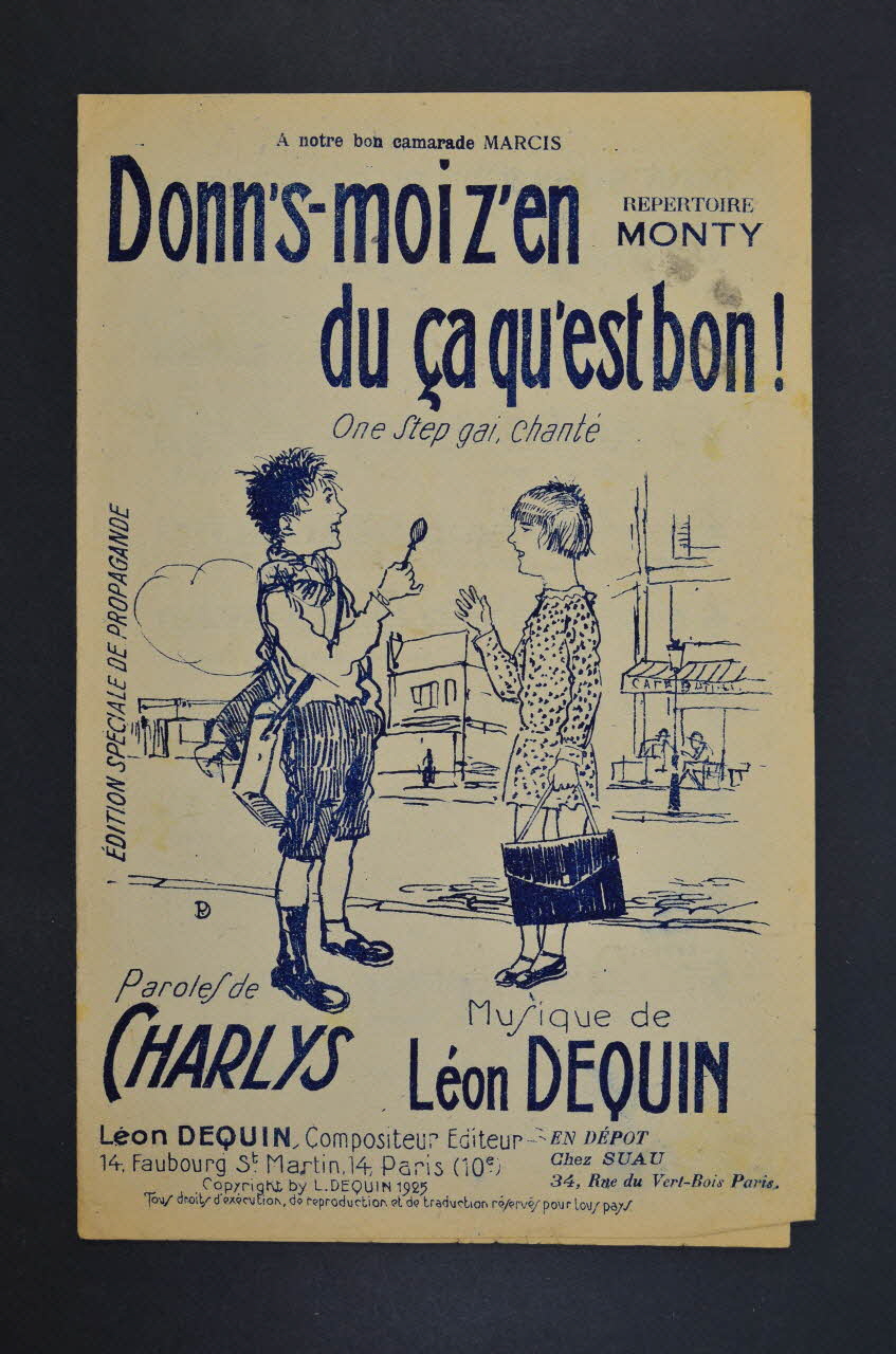 Charlys ; Léon Dequin ; Monty chanson petit format Île-de-France, France 1925 1965.138.69 Photo Mucem