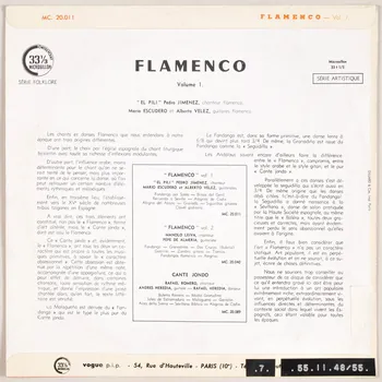 disque 33 tours Alegrias de Cadix MUS1955.11.48-55  Photo