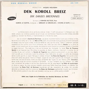 disque 33 tours Danse des baguettes MUS1955.5.1-10  Photo