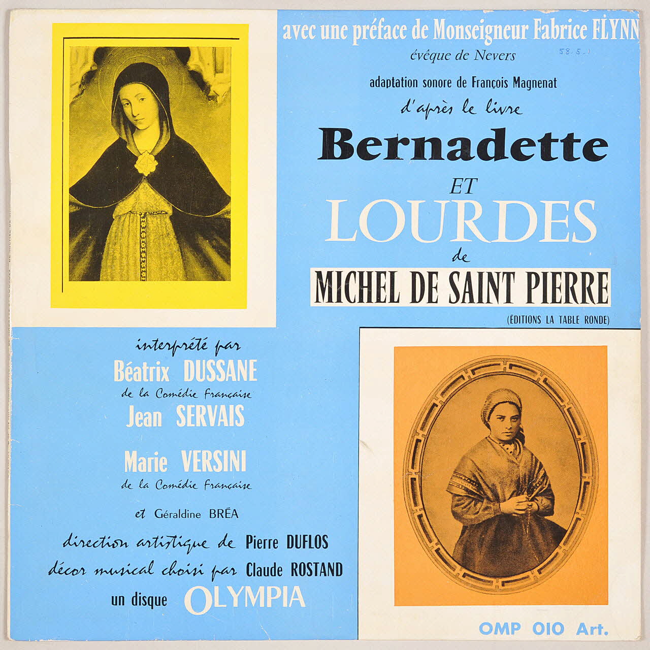 disque 33 tours Bernadette et Lourdes MUS1958.5.1-2 Photo