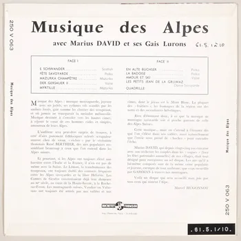 disque 33 tours Der gersauer II MUS1961.5.1-10  Photo