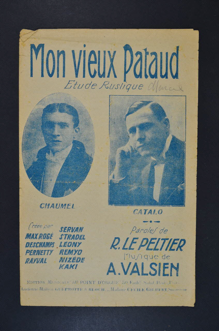 Raoul Le Peltier ; Albert Valsien ; Au Point D'orgue chanson petit format Île-de-France, France 1914 1965.138.77 Photo Mucem