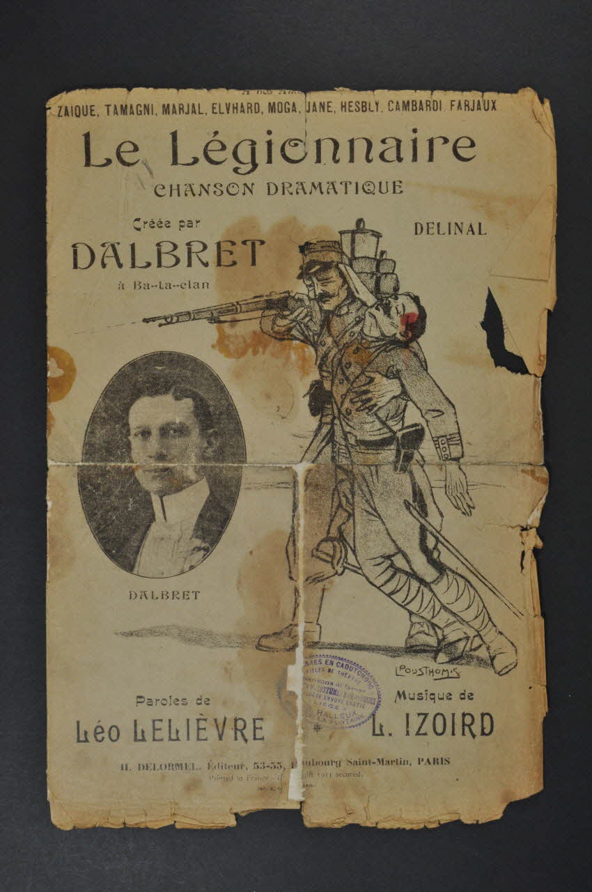 Léo Lelièvre ; Louis Izoird ; Paul Dalbret ; H. Delormel chanson petit format Île-de-France, France 1912 1966.125.132 Photo Mucem
