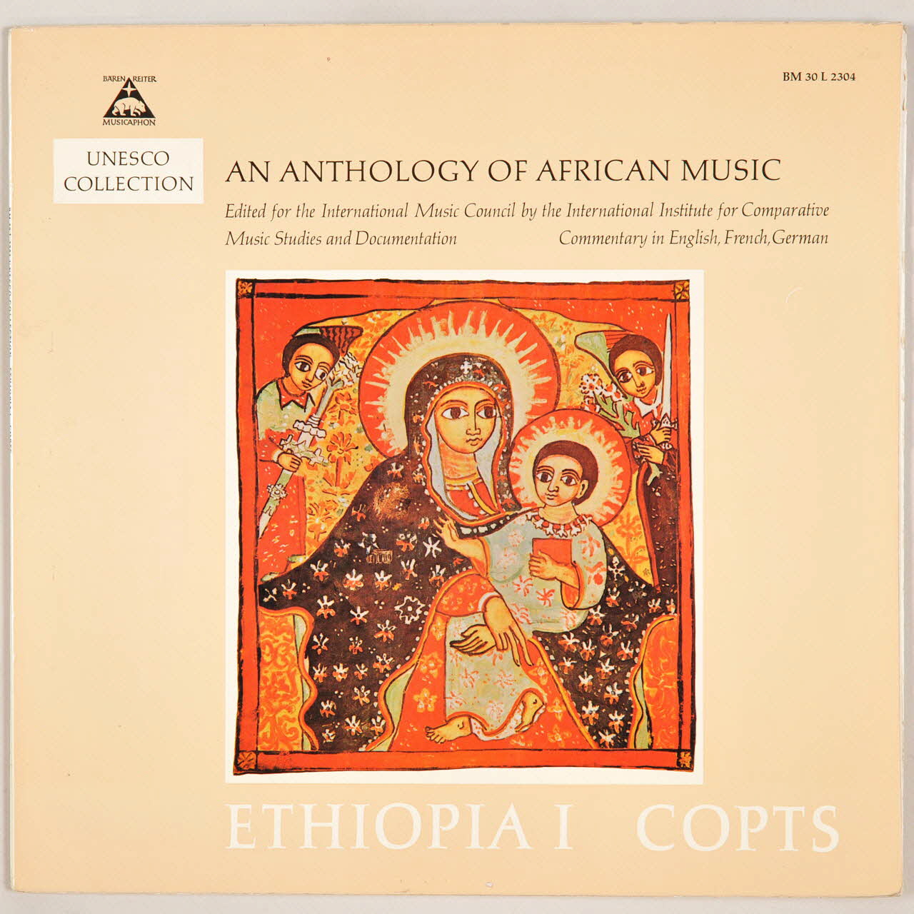 disque 33 tours La musique de l'Ethiopie MUS1967.73.1-13  Photo