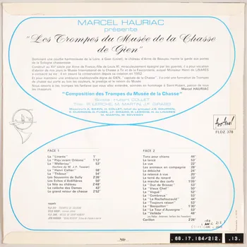 disque 33 tours Les trompes du musée de la Chasse de Gien MUS1968.17.184-212 Photo
