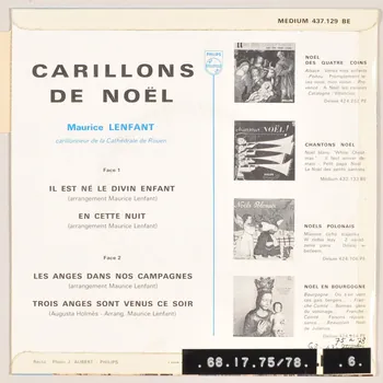 disque 45 tours Trois anges sont venus ce soir MUS1968.17.75-78  Photo