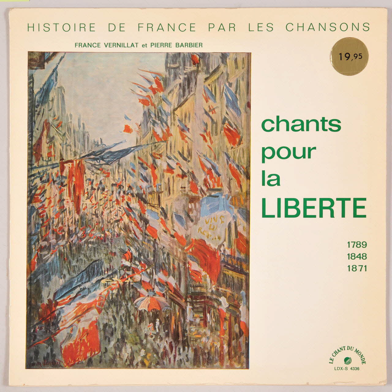 disque 33 tours Chants pour la liberté MUS1968.31.27-40 Photo